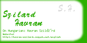 szilard havran business card